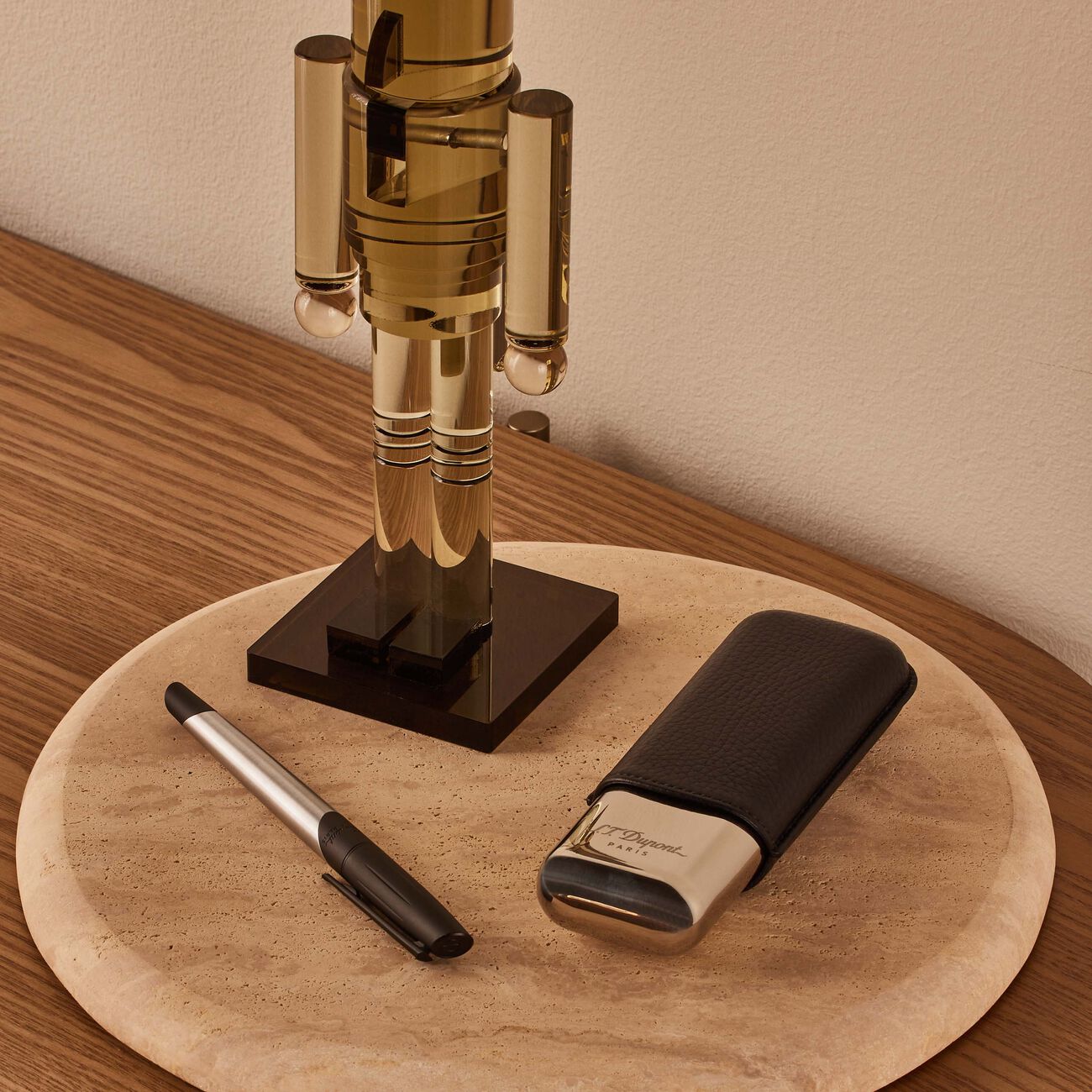 اس تي دوبون قلم حبر سائل  رولربول  ديفي ميلينيوم باللون الفضي