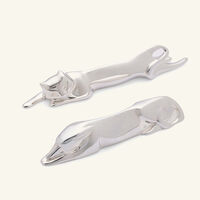 Gallia Dog & Cat Knife Rests Silver Plated christofle gallia dog cat knife rests silver plated