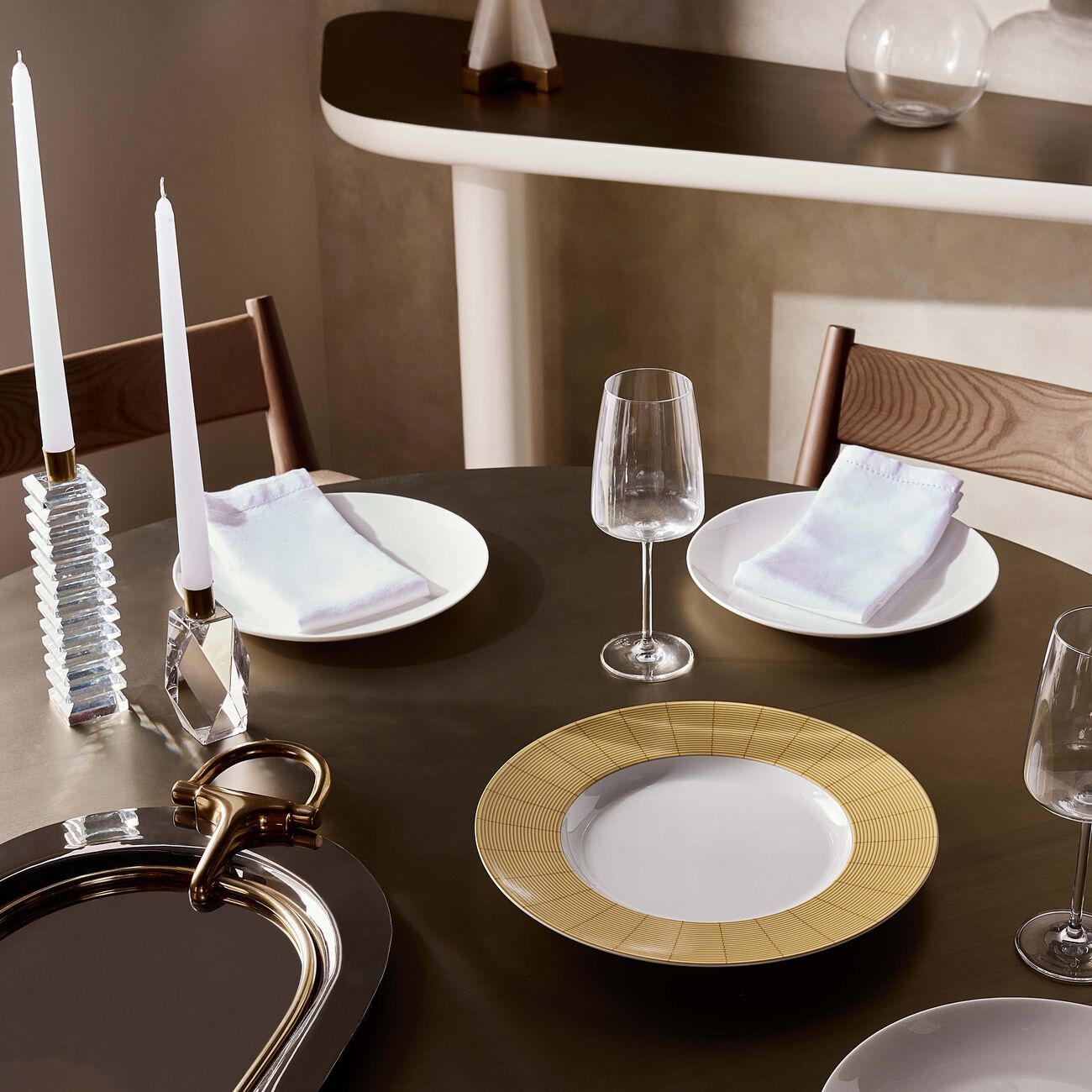 bernardaud jardin indien underplate round gold 32cm