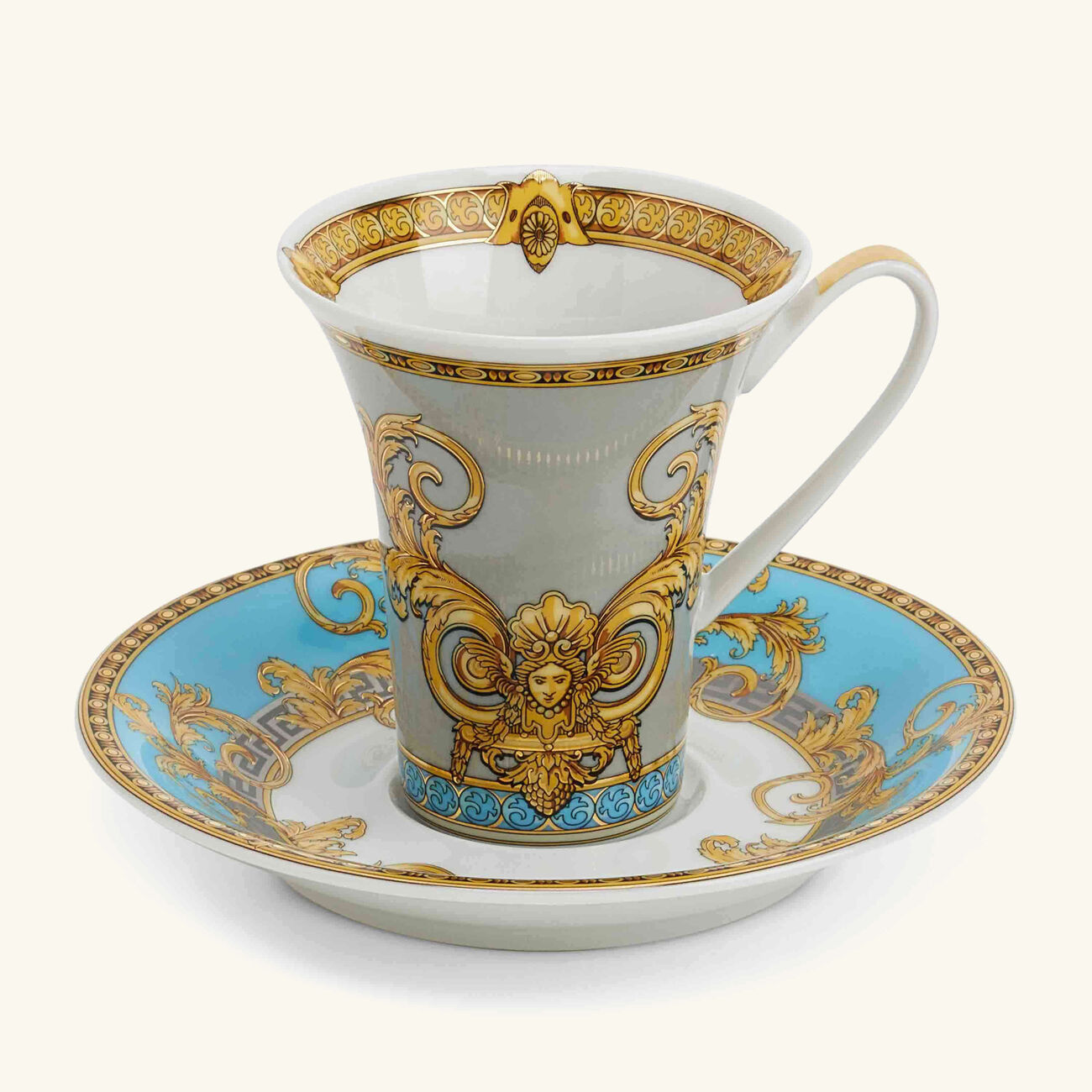 versace prestige gala coffee cup   saucer white set of 6