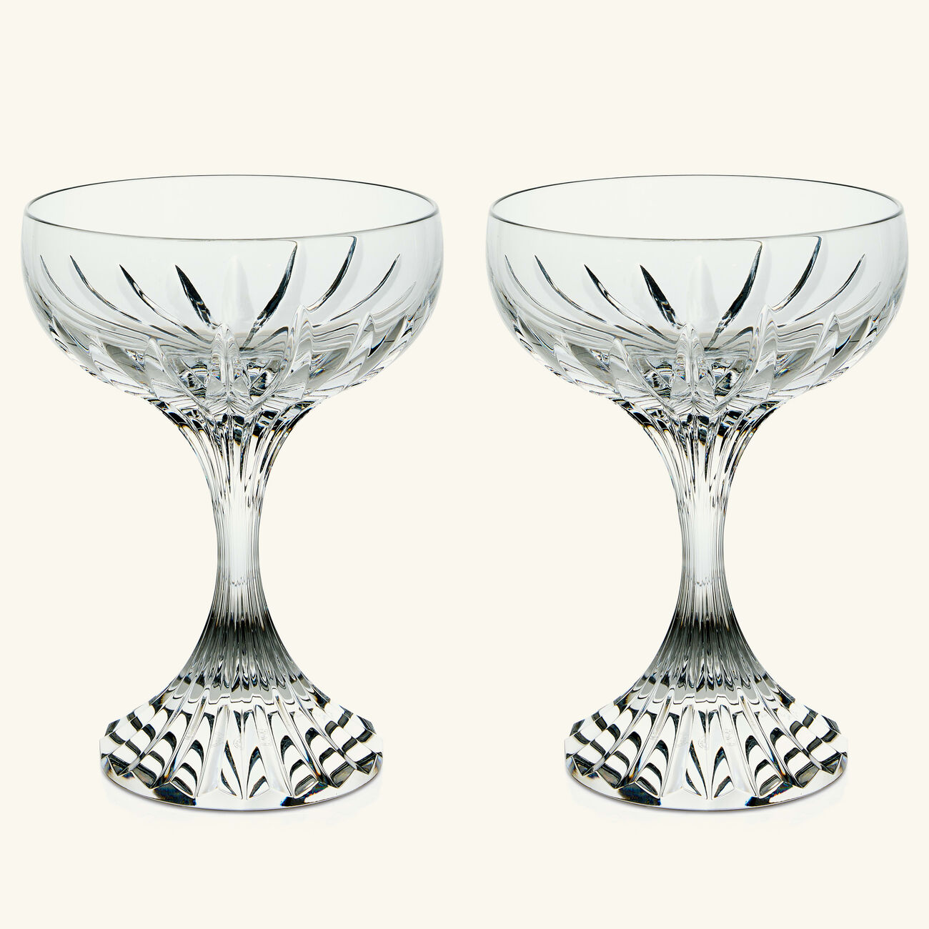 baccarat massena champagne glass clear set of 2