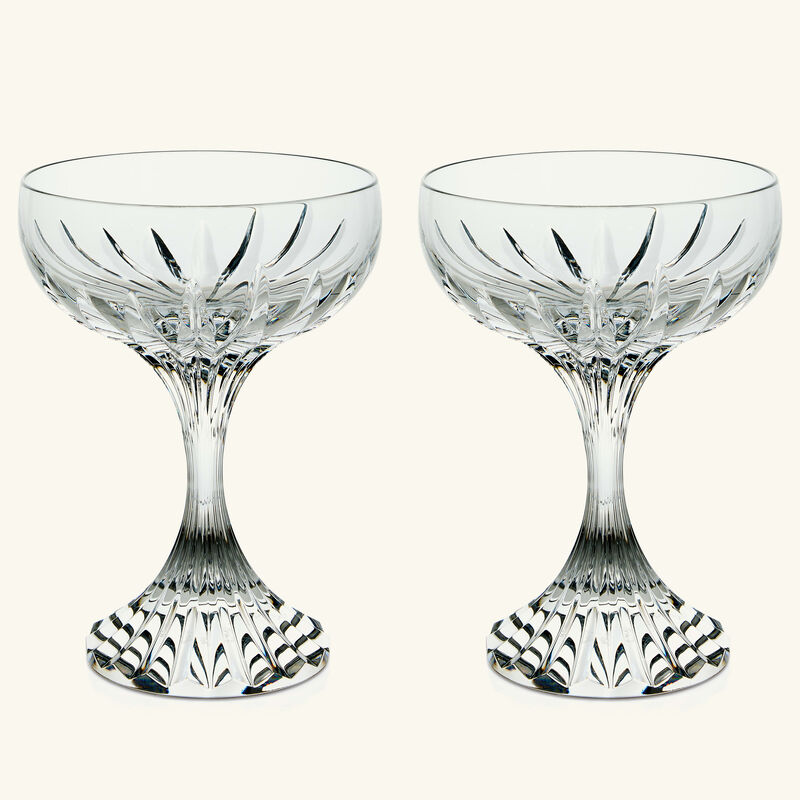 baccarat massena champagne glass clear set of 2