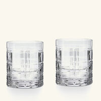 Hudson Plaid Double-Old-Fashioned Drinking Glass Clear Set Of 2 ralph lauren home hudson plaid double old fashioned drinking glass clear set of 2