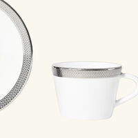 bernardaud maille platine moka coffee cup   saucer set of 4 white
