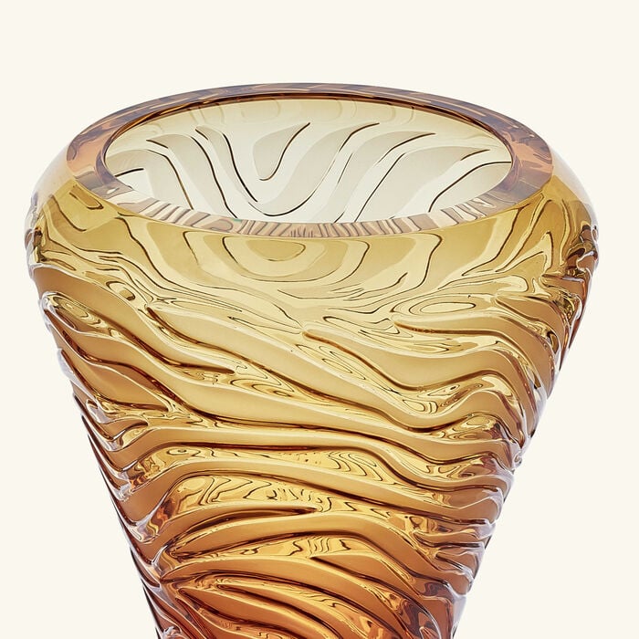 Tigre Vase Large Amber lalique tigre vase large amber