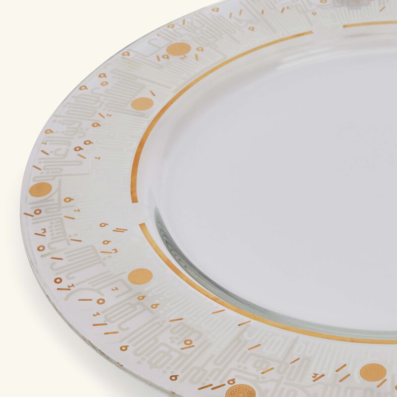 دملاج طبق الضيافة حياة شفاف بتصميم دائري 32 سم