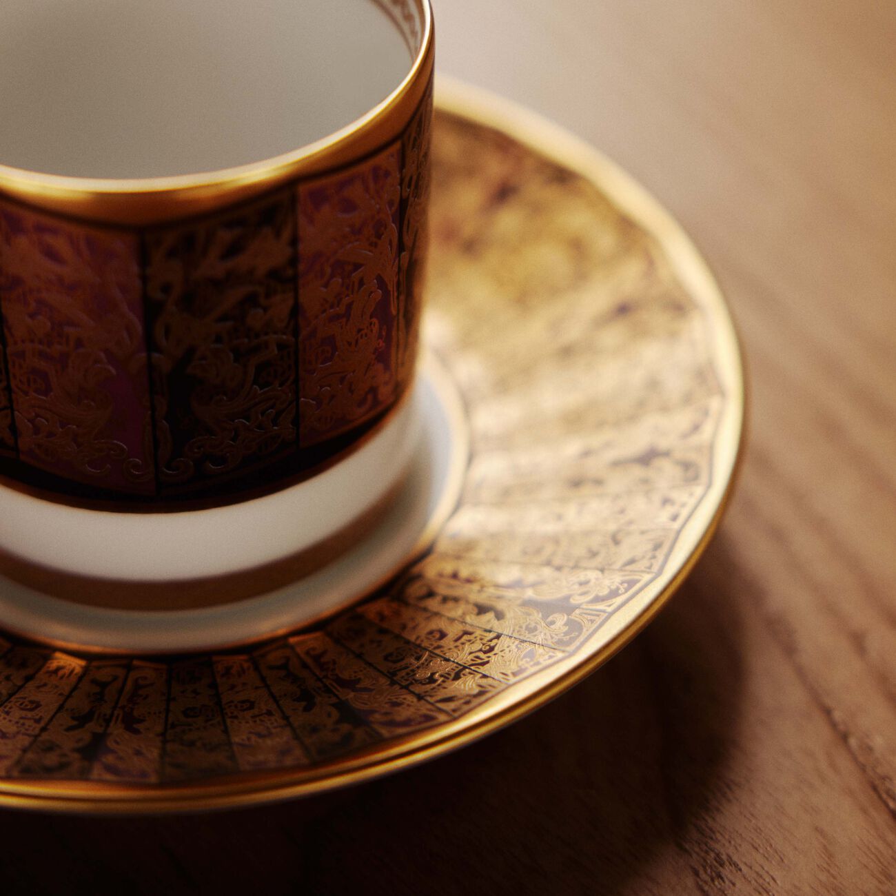 Eventail Coffee Cup & Saucer Gold bernardaud eventail coffee cup saucer gold