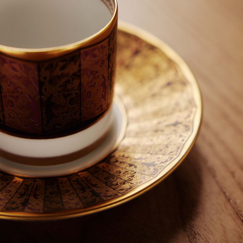 Eventail Coffee Cup & Saucer Gold bernardaud eventail coffee cup saucer gold