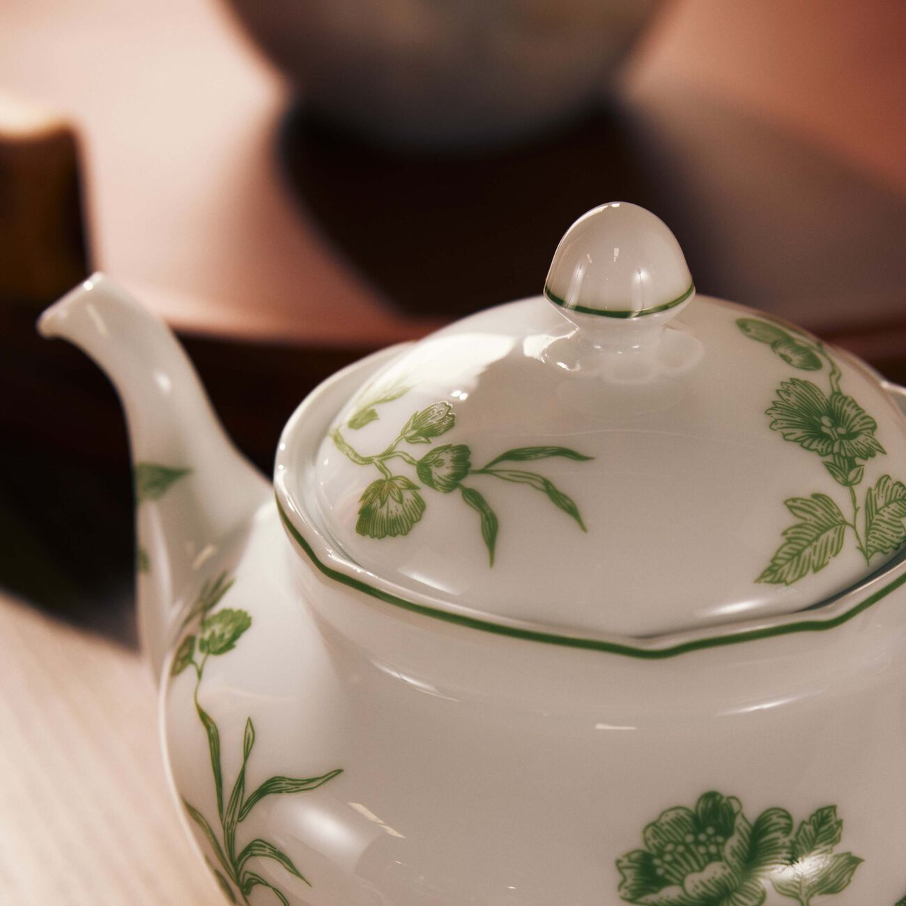 bernardaud albertine tea pot green