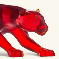 daum panther figurine mini amber