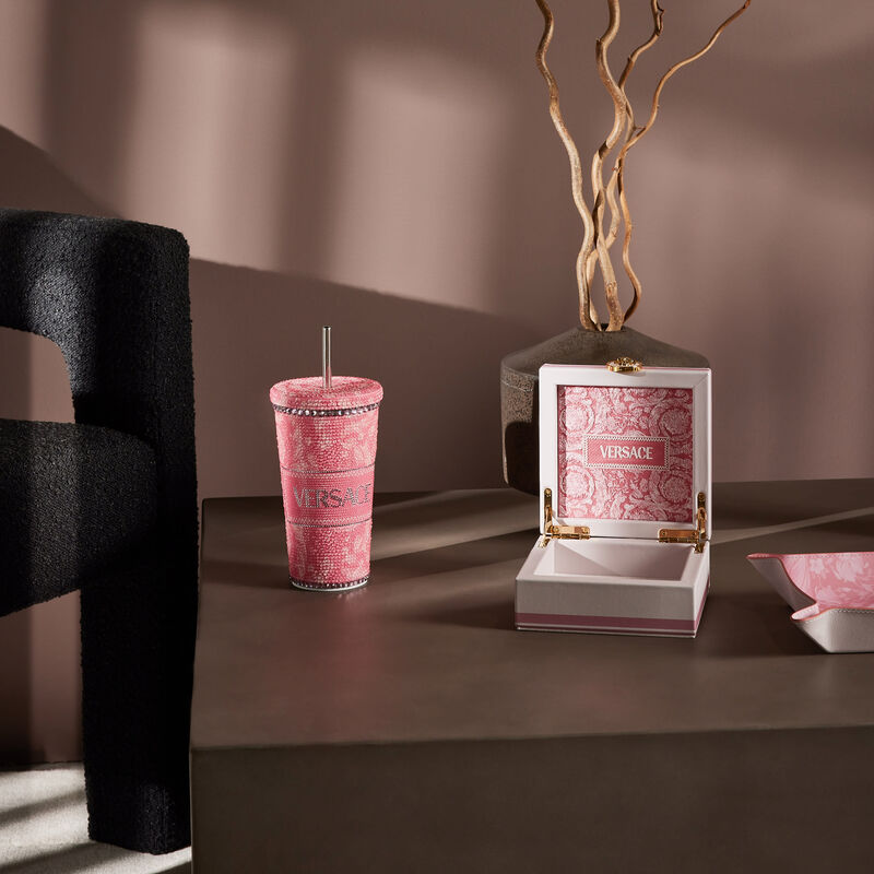 Barocco Crystal Travel Cup Pink versace barocco crystal travel cup pink