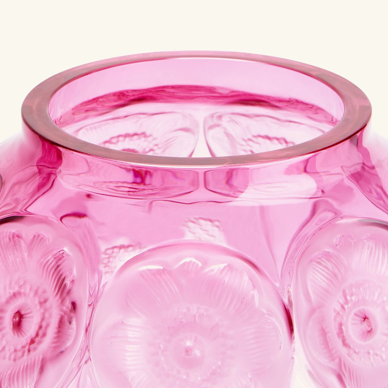 lalique anemones vase medium pink