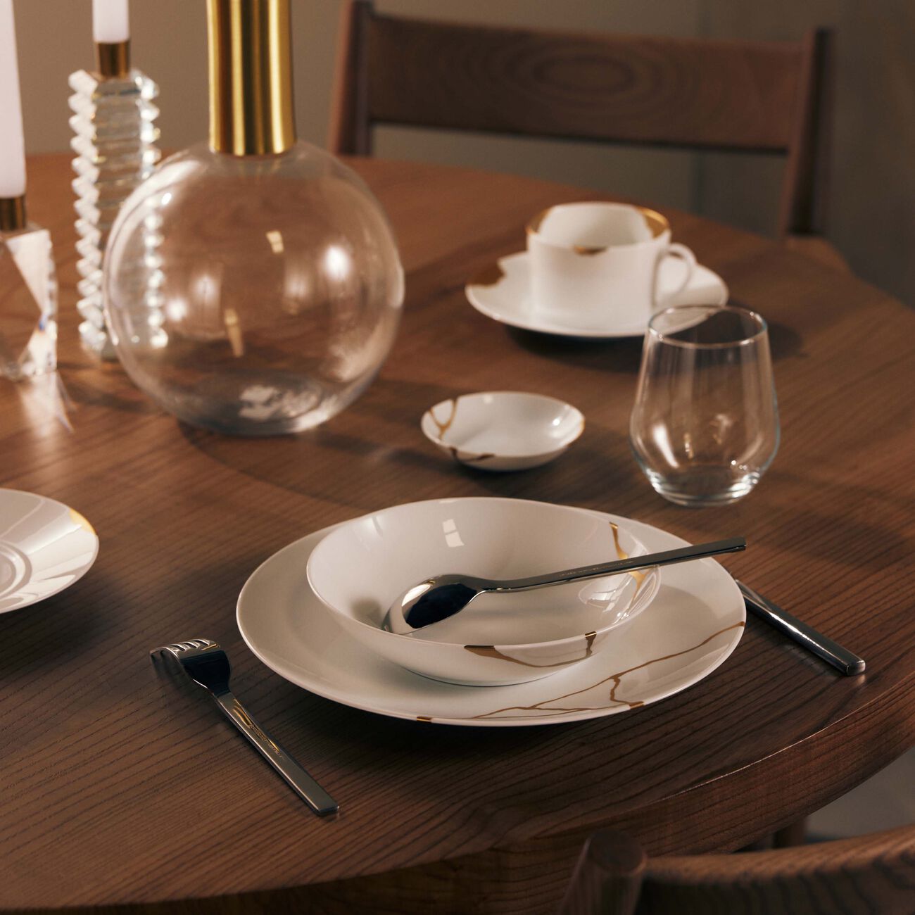 Kintsugi Dinner Plate Round White 27cm bernardaud kintsugi dinner plate round white 27cm