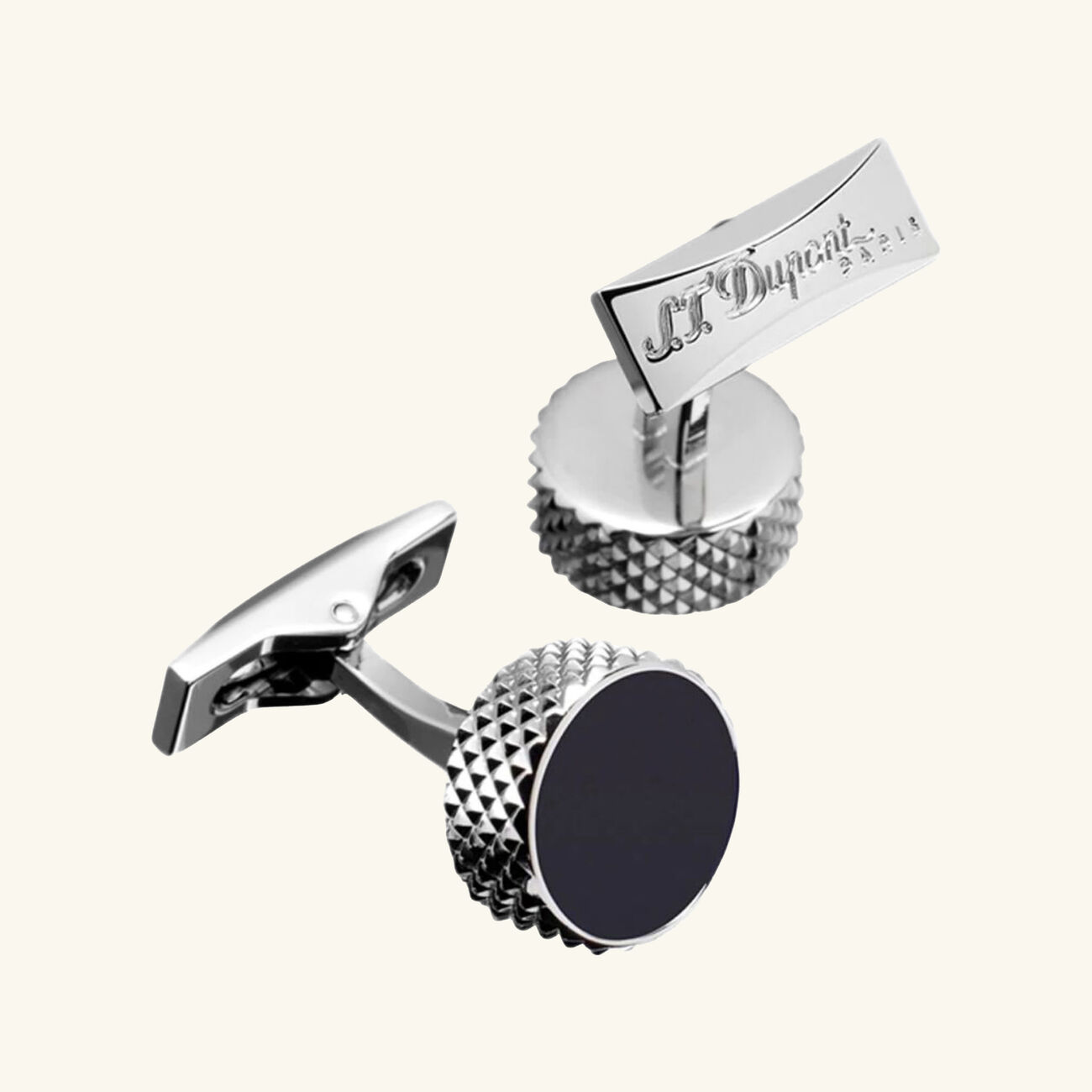 Cufflinks Round Silver st dupont cufflinks round silver