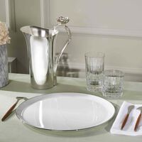 كريستوفل طبق الضيافة آلبي بيضاوي باللون الفضي 31 سم