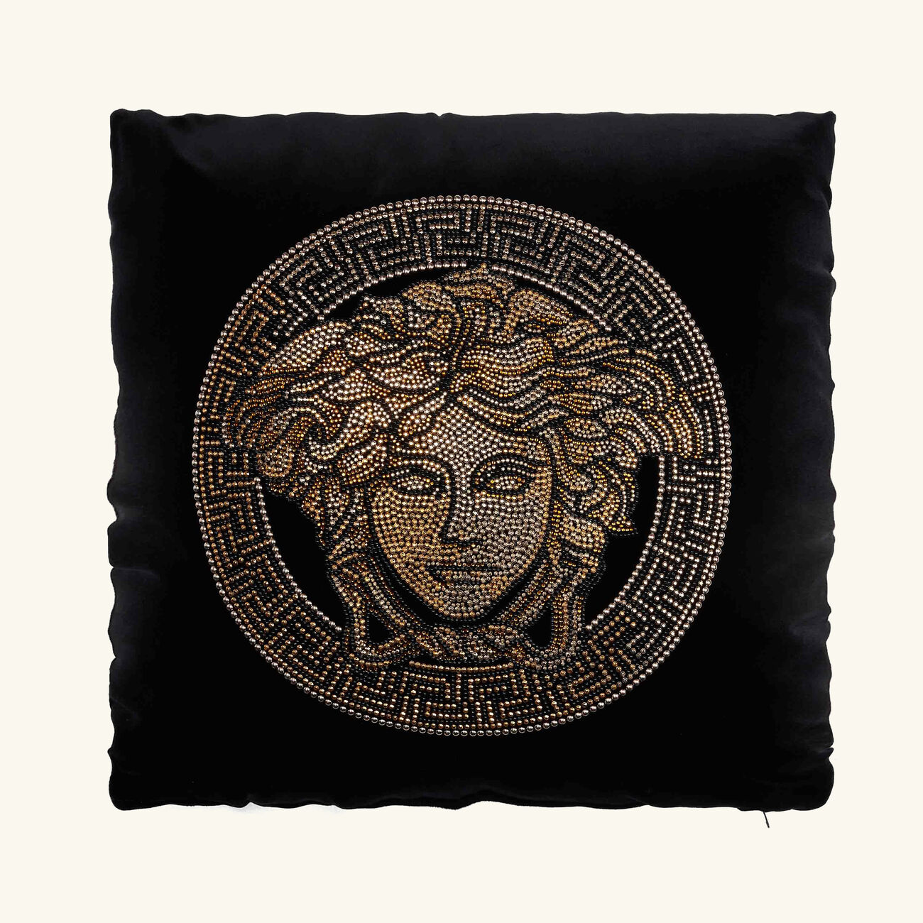 versace medusa studded pillow
