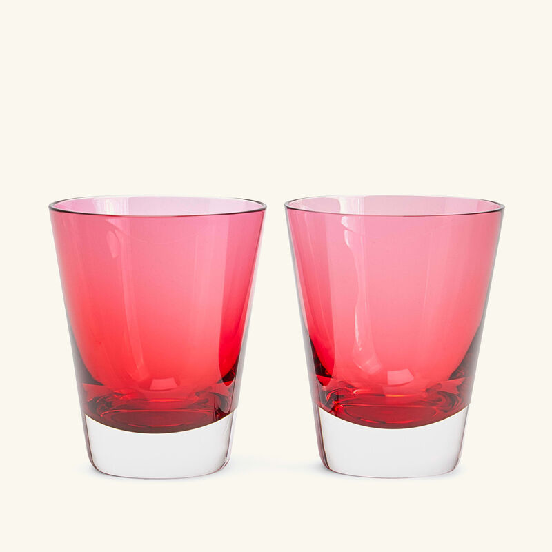 baccarat mosaique drinking glass red set of 2