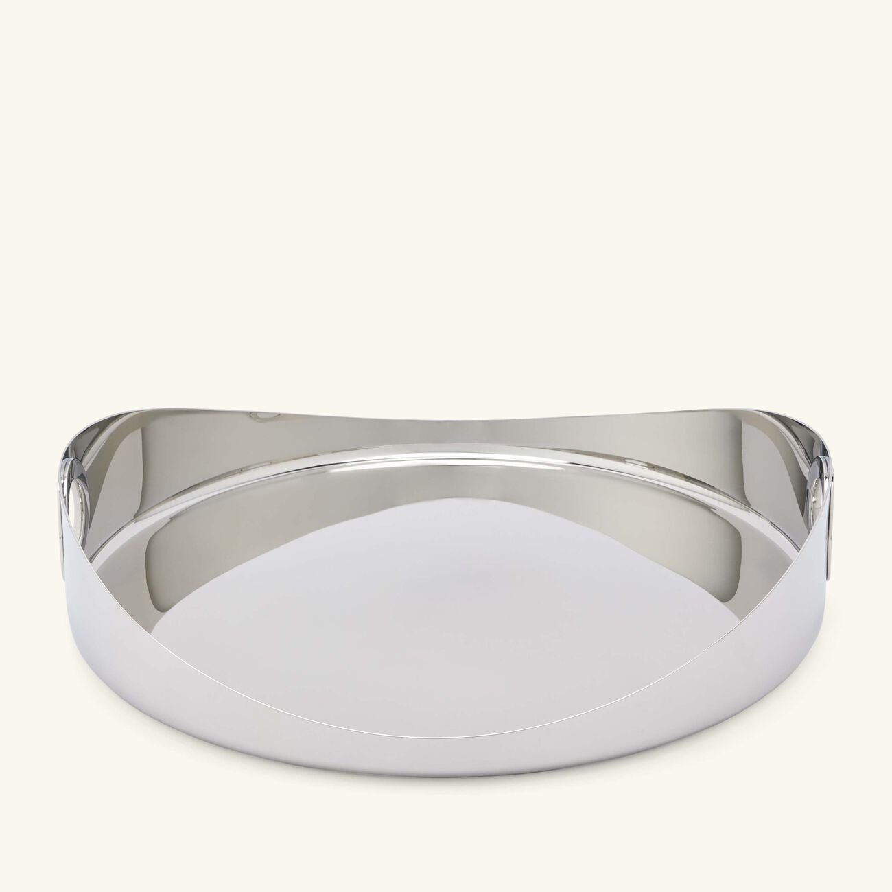 oh de christofle serving tray round large stainless steel