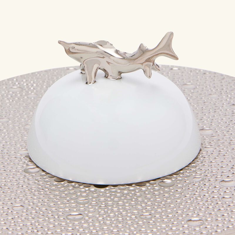 برناردو طبق الضيافة إكيوم دائري باللون الفضي 18 سم