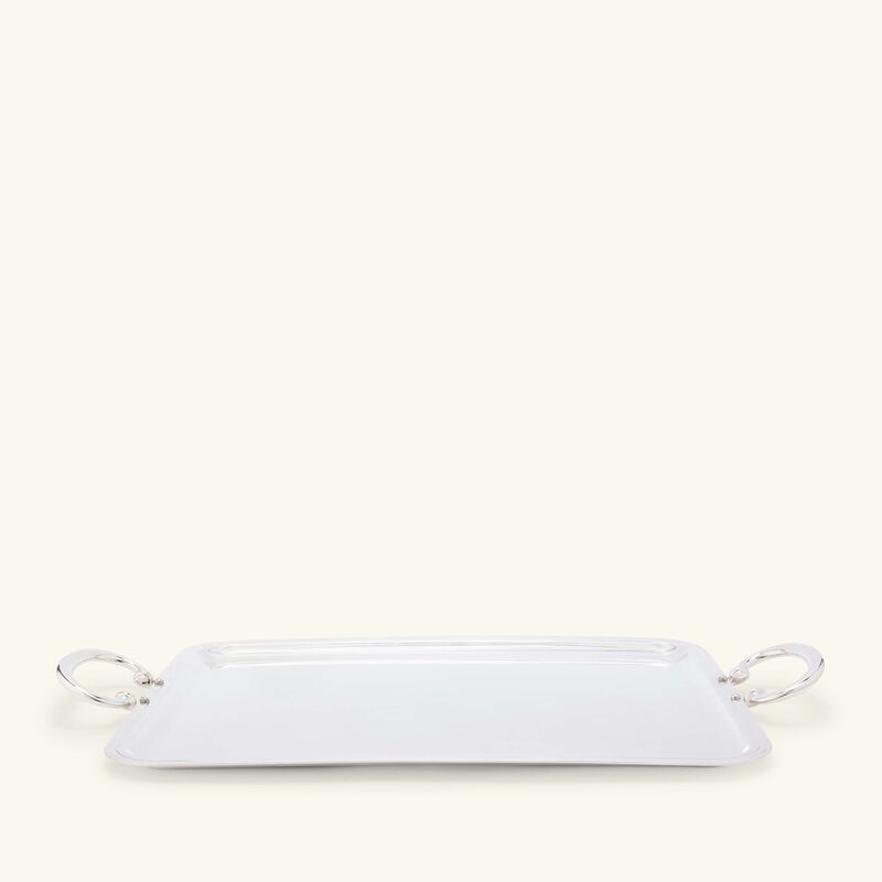 كريستوفل صينية الضيافة آلبي مستطيلة كبيرة مطلية بالفضة مع مقبضين