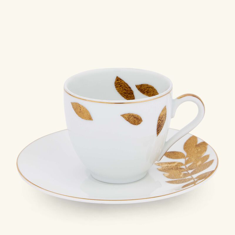 bernardaud vegetal or coffee cup   saucer gold