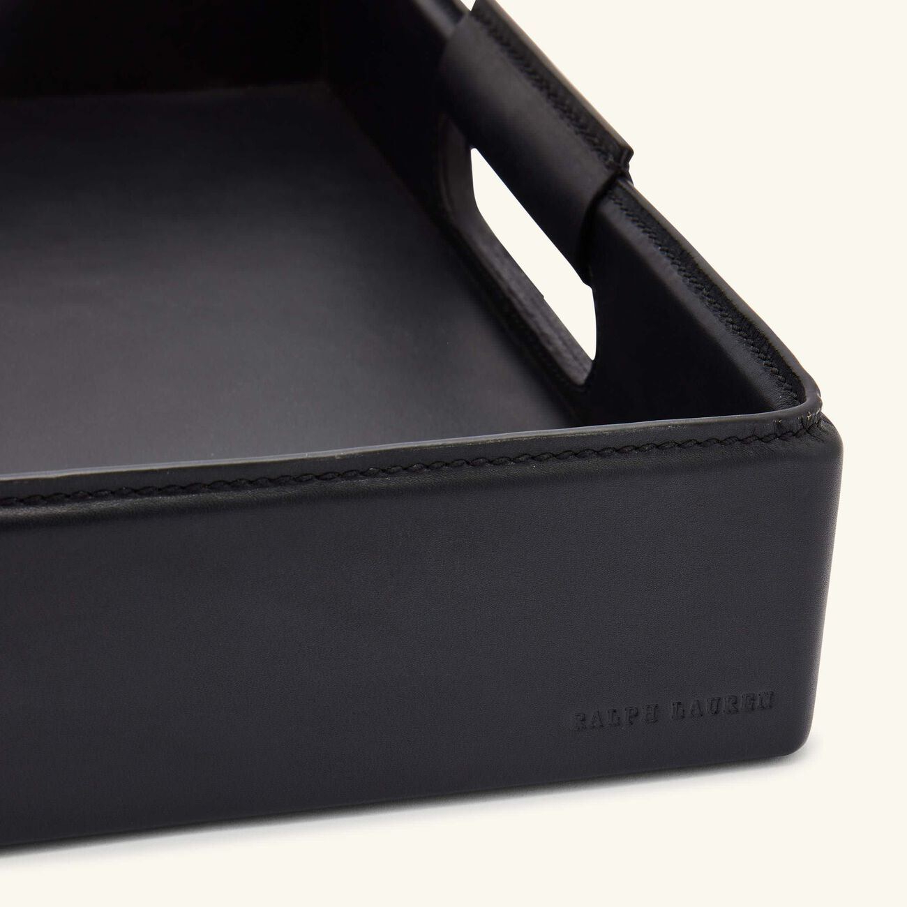 رالف لورين هوم صينية الضيافة وايت كبيرة مستطيلة سوداء