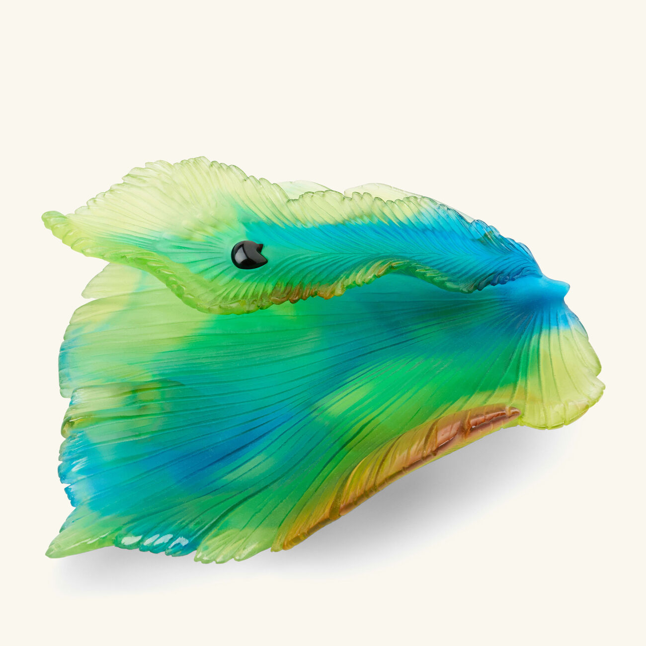 daum fleur de paon centrepiece medium green