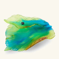 daum fleur de paon centrepiece medium green