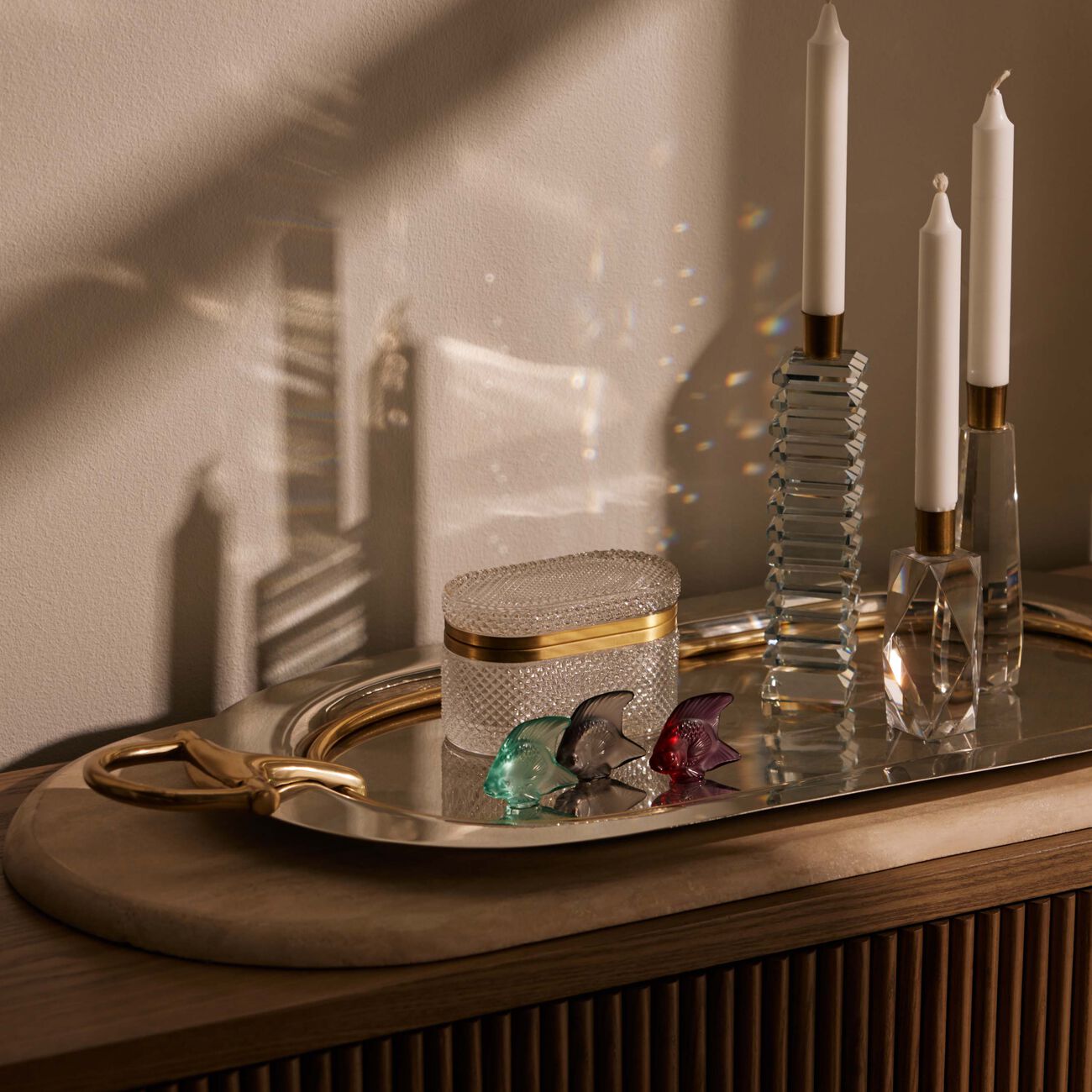 lalique fish figurine mini fuchsia