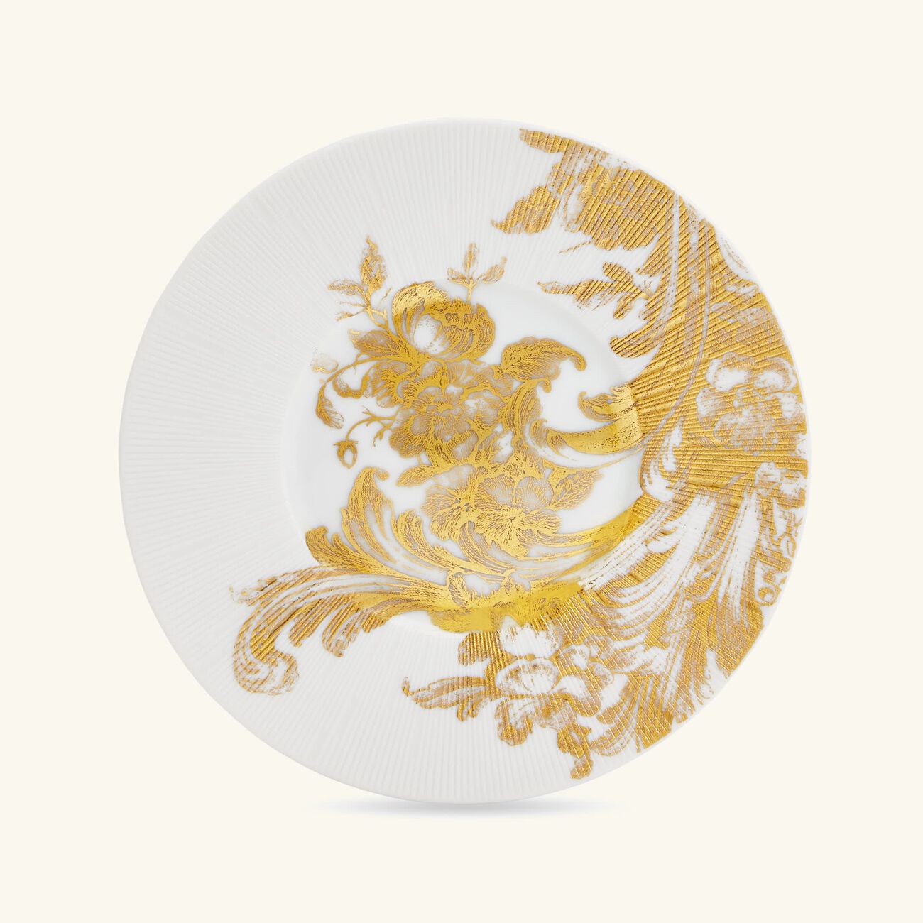 هافيلاند طبق الخبز والزبدة ستانيسلاس دائري باللون الذهبي 16 سم