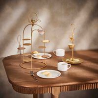 villari peacock extravaganza pastry stand   coffee cup holder gold