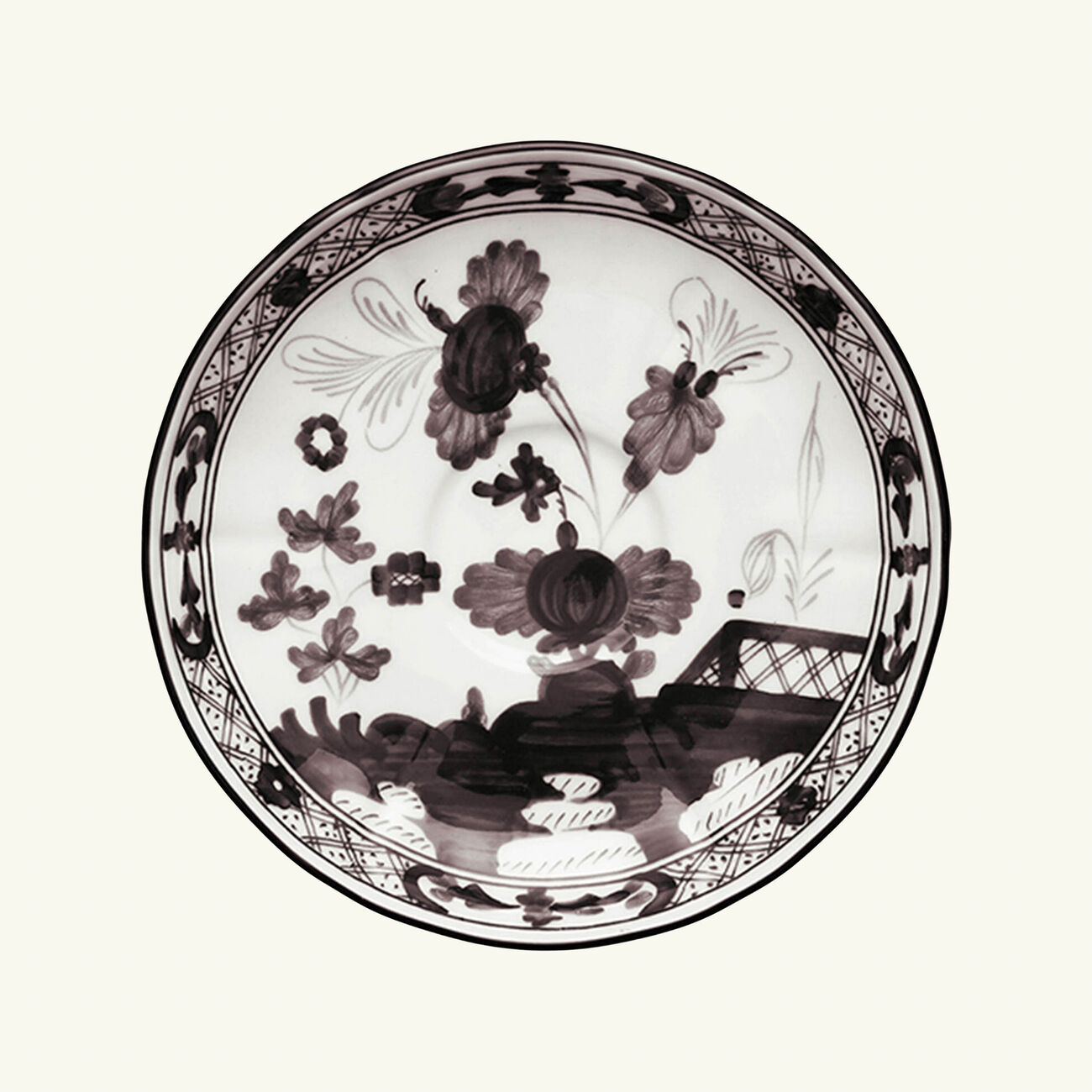 ginori 1735 antico doccia tea saucer black