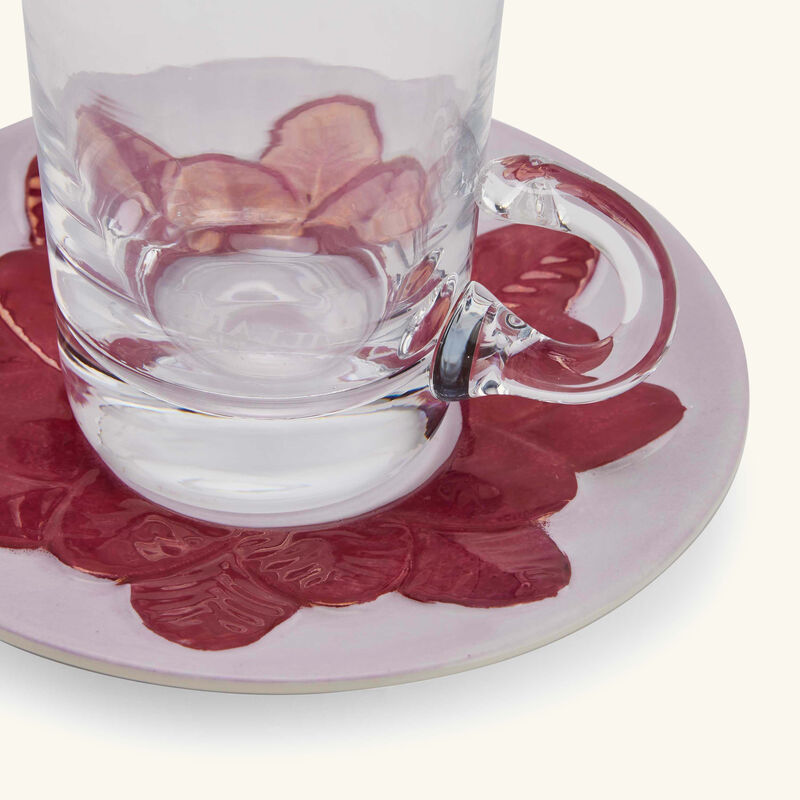 villari peacock tea cup   saucer red