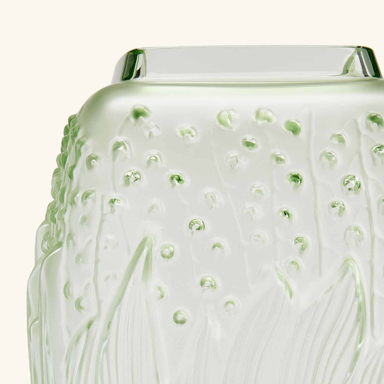 lalique muguet vase medium green