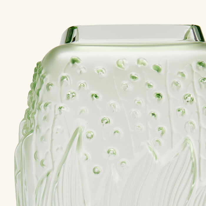 lalique muguet vase medium green