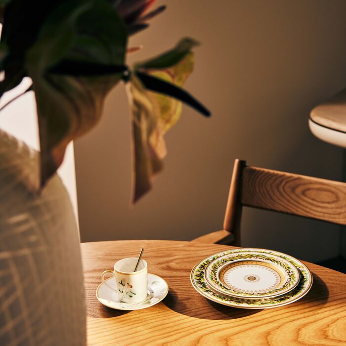 bernardaud botanique bread   butter plate round green 16cm