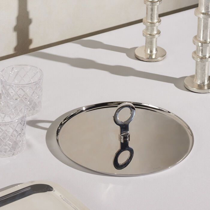 oh de christofle serving plate round stainless steel