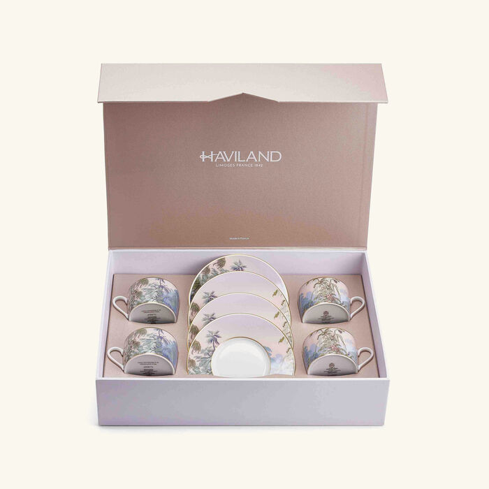 haviland le br sil tea cup and saucer set of 4