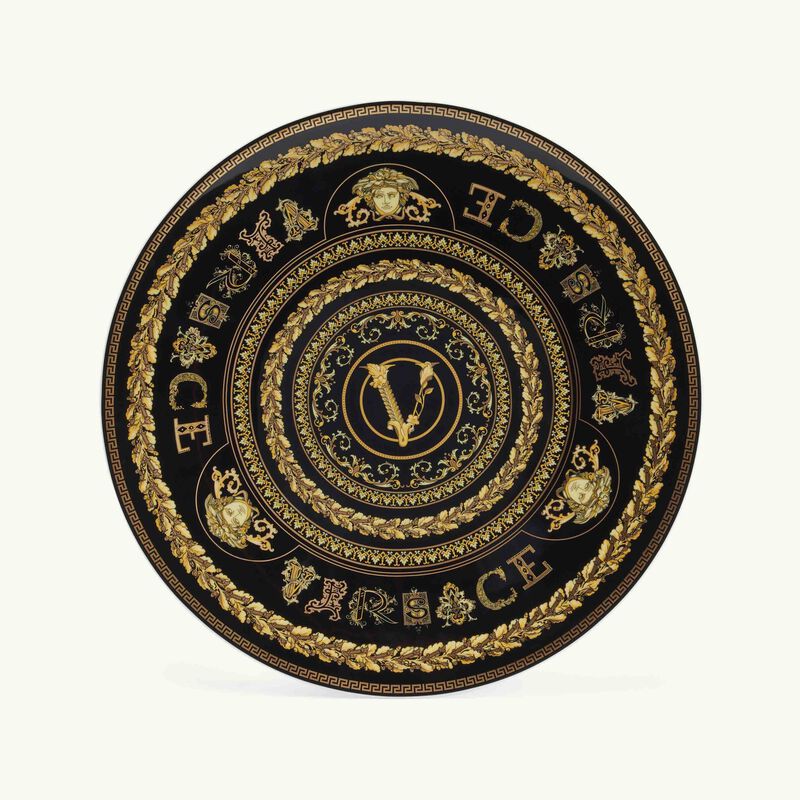 versace virtus gala charger plate round black 33cm