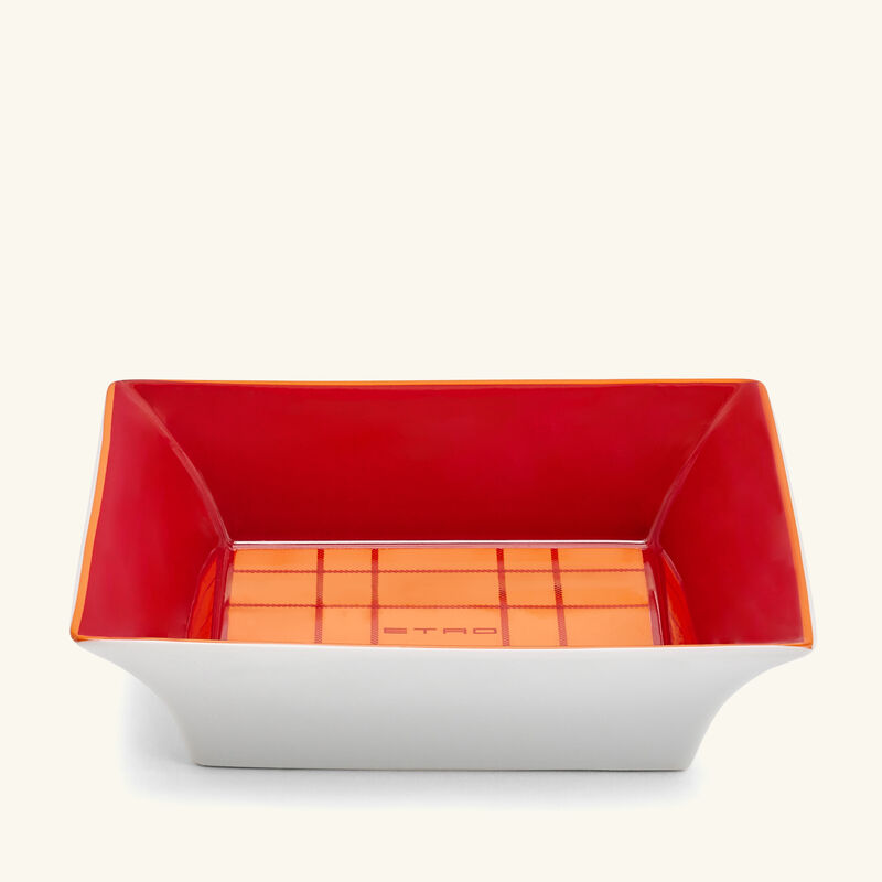 etro tartan trinket tray square small red