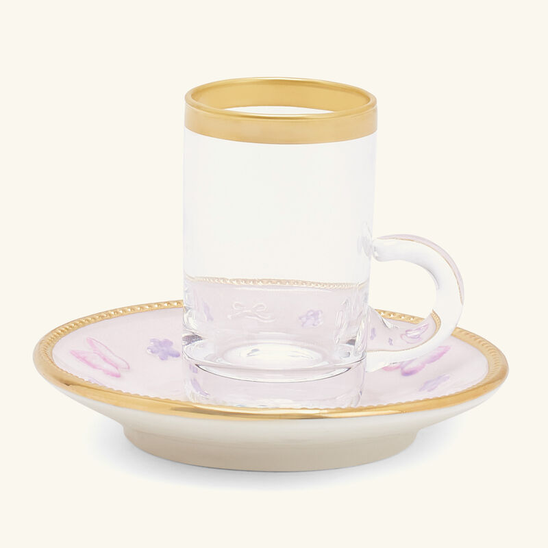 Butterfly Arabic Tea Cup & Saucer Pink villari butterfly arabic tea cup saucer pink