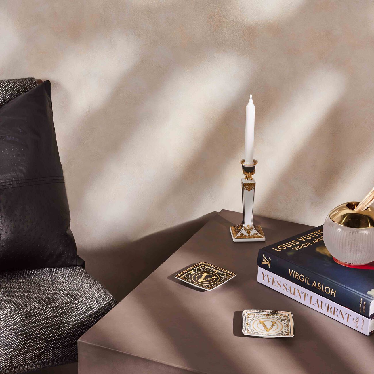 versace virtus gala trinket tray square white 11cm