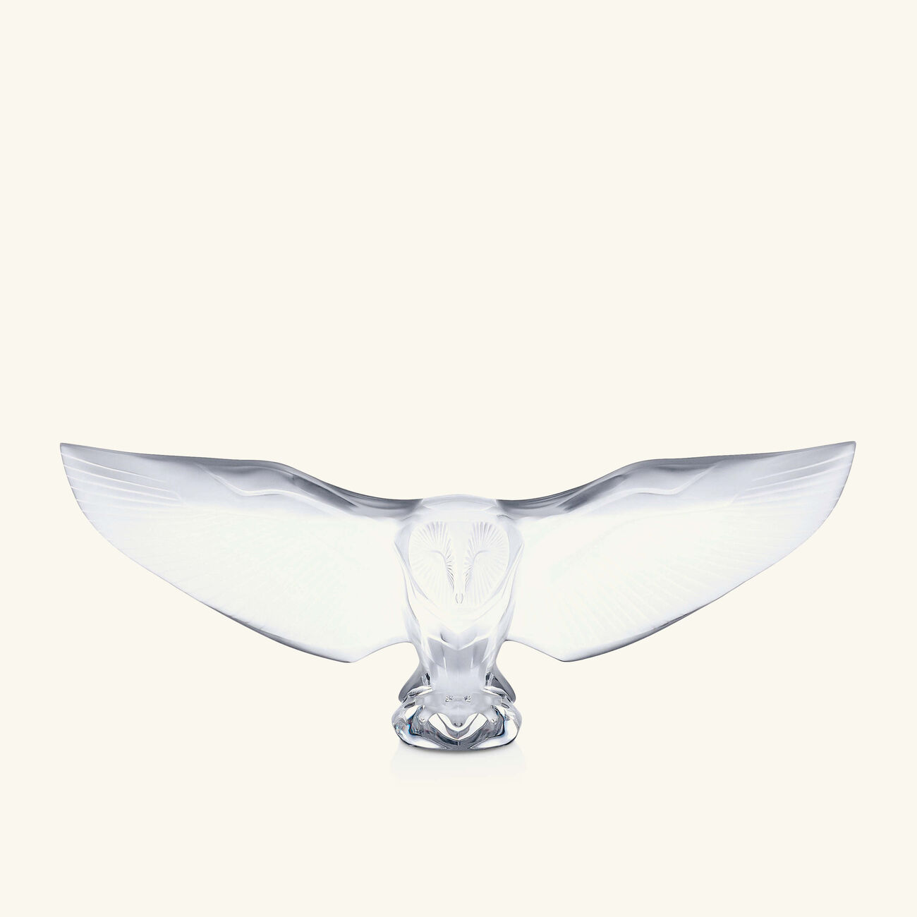 لاليك منحوتة على شكل بومة حظيرة صغيرة شفافة