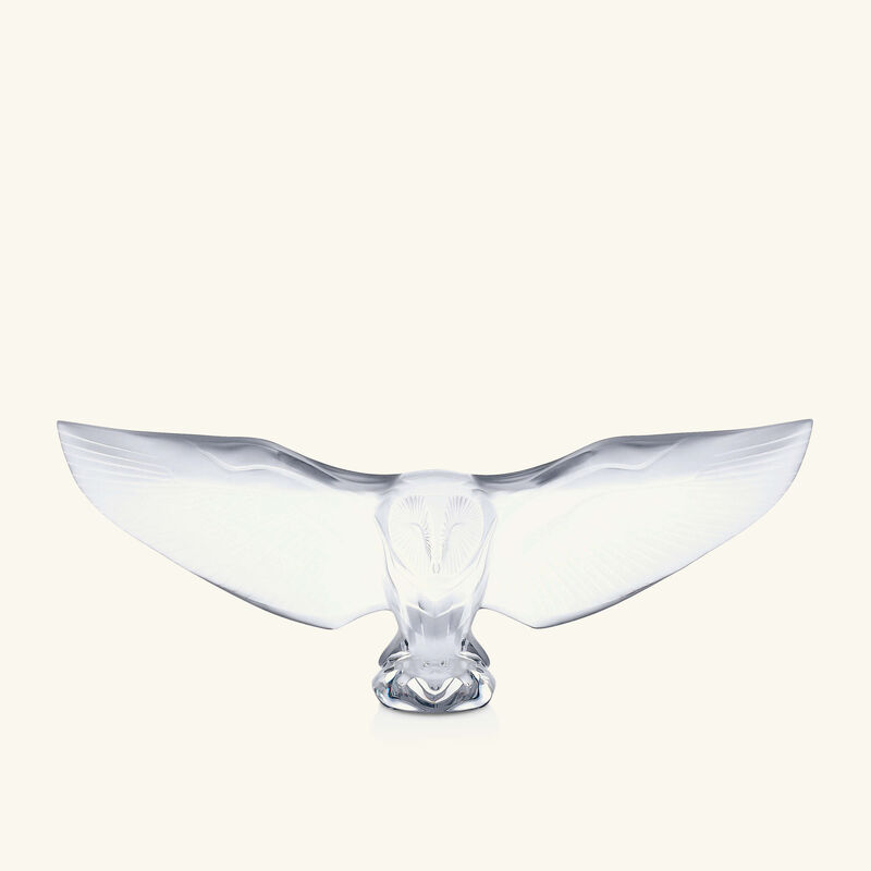 لاليك منحوتة على شكل بومة حظيرة صغيرة شفافة