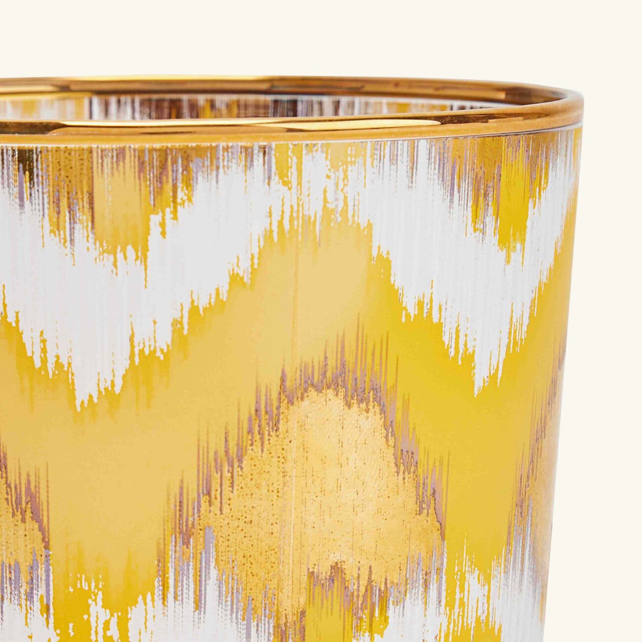 Ikat Tumbler Glass Gold les ottomans ikat tumbler glass gold