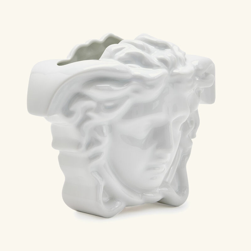 versace medusa grande vase small white