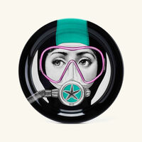 fornasetti silviasub tray round black