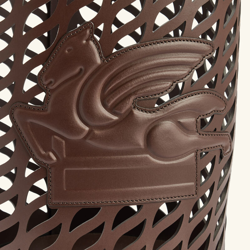 etro drill waste basket dark brown