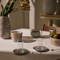 silsal tamrah by razan alazzouni dots arabic tea cup   saucer gold set of 2