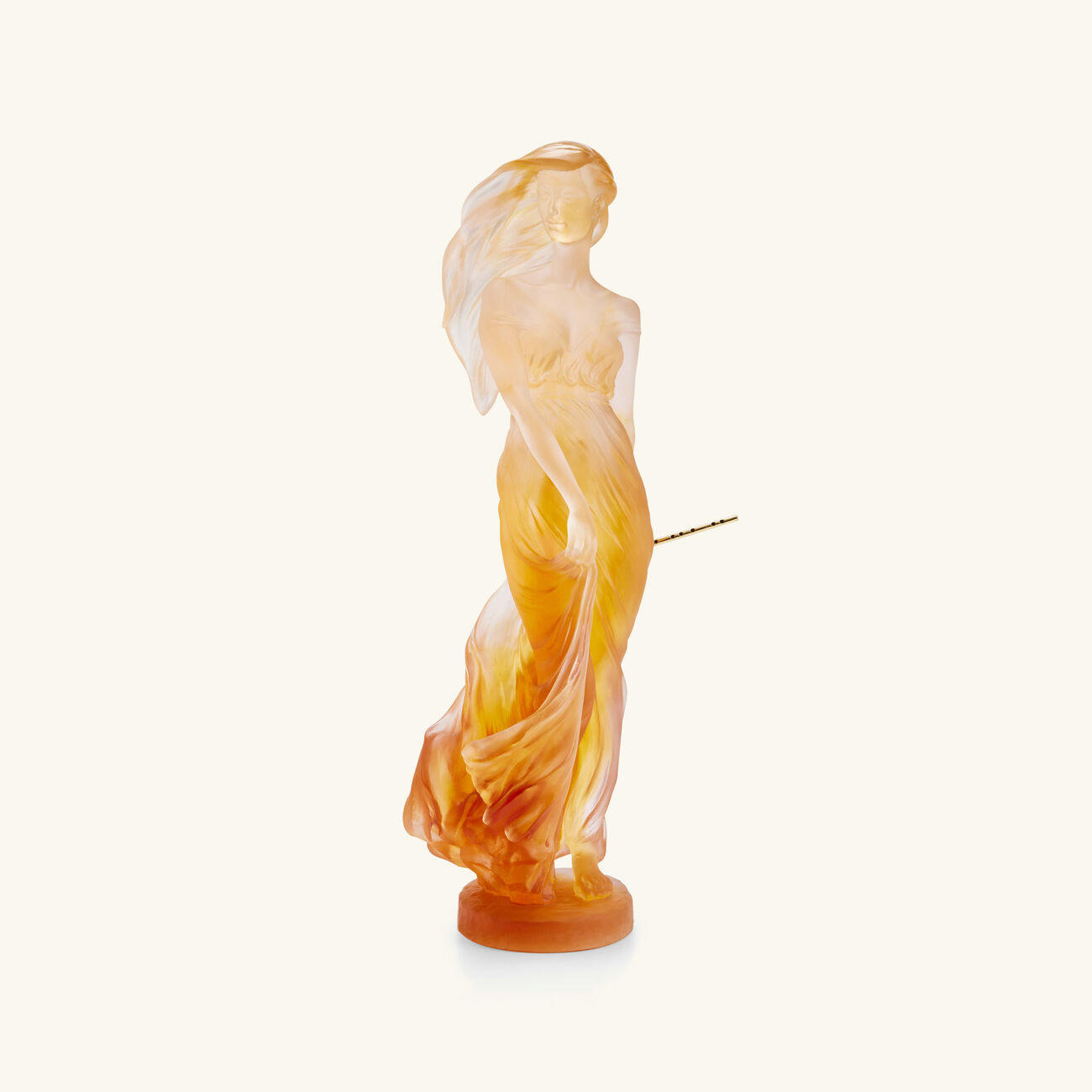 daum douce muse sculpture large orange limited edition